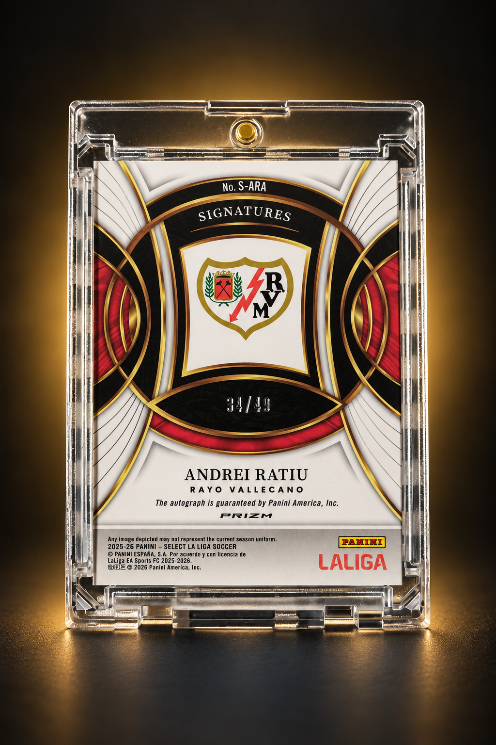 Andrei Rațiu – Panini Select LaLiga 2025/26 Signatures Purple Prizm /49 – Autograf