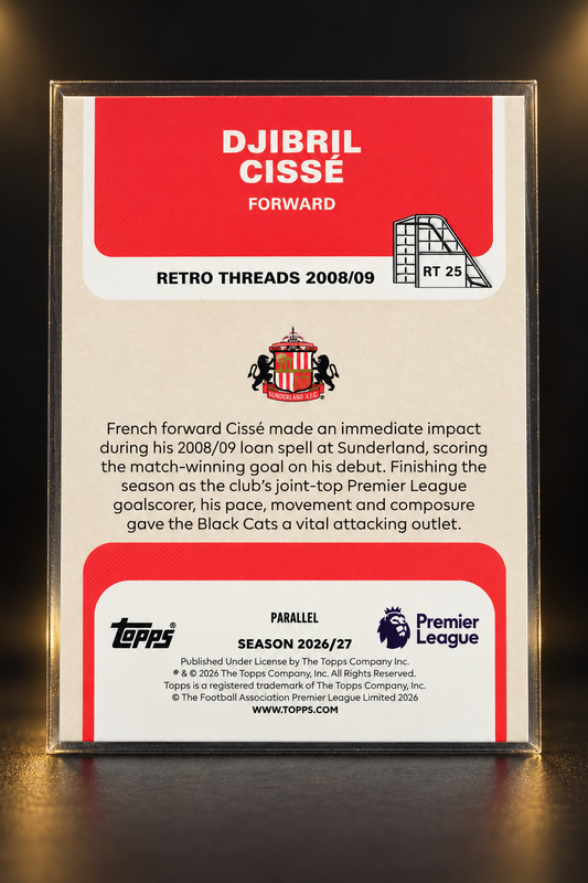 Djibril Cissé – Topps Premier League Retro Threads Green /99 – 90/99 – Card individual
