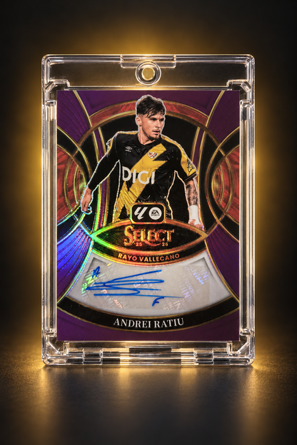 Andrei Rațiu – Panini Select LaLiga 2025/26 Signatures Purple Prizm /49 – Autograf