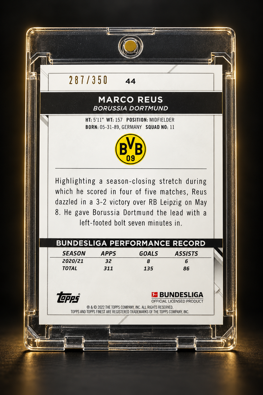 Marco Reus – Topps Finest Bundesliga Yellow Refractor /350 – 287/350 – Card individual