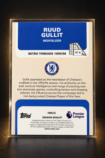Ruud Gullit – Topps Premier League Retro Threads /299 – 217/299 – Card individual