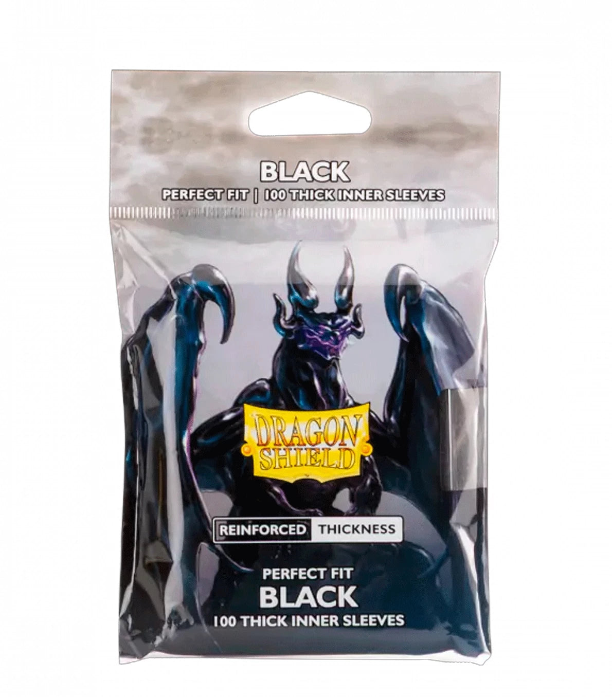 Dragon Shield Perfect Fit Thick Inner Sleeves – Folii interioare pentru cartonașe – Negru – 100 bucăți